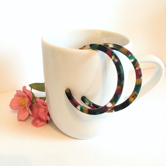 Jewelry - Resin Tortoise Shell Hoop Dangle Earrings